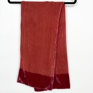 Vintage Ribbed Velvet Silk Pink & Black Scarf Burnout